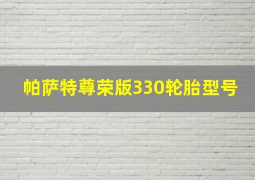 帕萨特尊荣版330轮胎型号