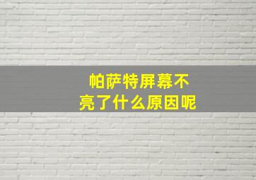 帕萨特屏幕不亮了什么原因呢