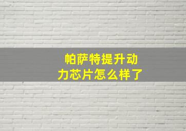 帕萨特提升动力芯片怎么样了