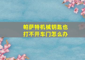 帕萨特机械钥匙也打不开车门怎么办