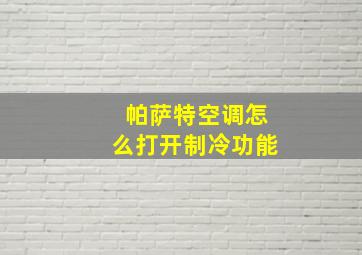 帕萨特空调怎么打开制冷功能