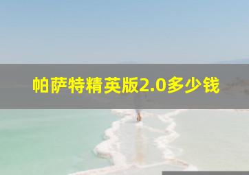 帕萨特精英版2.0多少钱