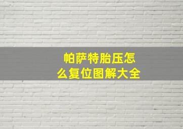 帕萨特胎压怎么复位图解大全