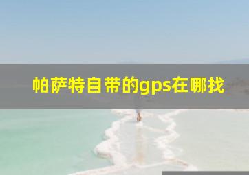 帕萨特自带的gps在哪找