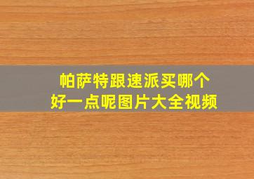 帕萨特跟速派买哪个好一点呢图片大全视频