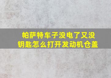 帕萨特车子没电了又没钥匙怎么打开发动机仓盖