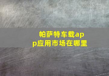 帕萨特车载app应用市场在哪里