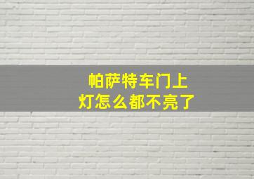 帕萨特车门上灯怎么都不亮了