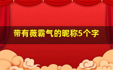 带有薇霸气的昵称5个字