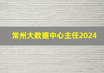 常州大数据中心主任2024