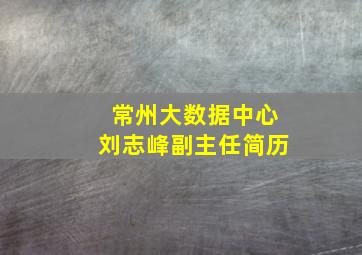 常州大数据中心刘志峰副主任简历