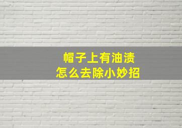 帽子上有油渍怎么去除小妙招