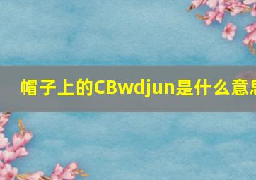 帽子上的CBwdjun是什么意思