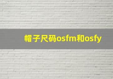 帽子尺码osfm和osfy