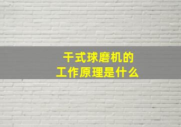 干式球磨机的工作原理是什么