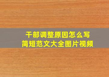 干部调整原因怎么写简短范文大全图片视频