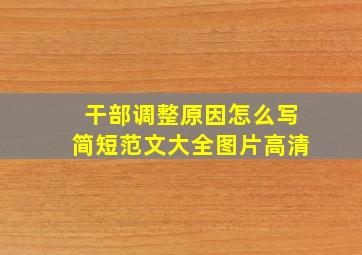 干部调整原因怎么写简短范文大全图片高清