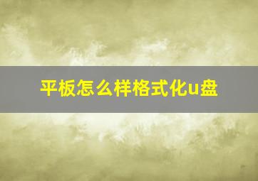 平板怎么样格式化u盘