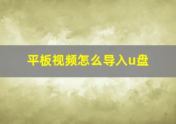 平板视频怎么导入u盘