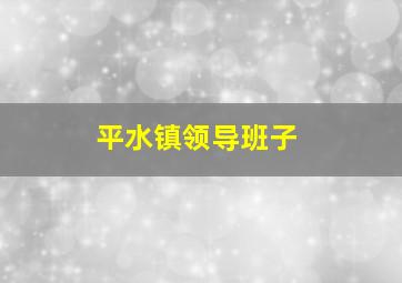 平水镇领导班子