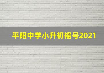 平阳中学小升初摇号2021