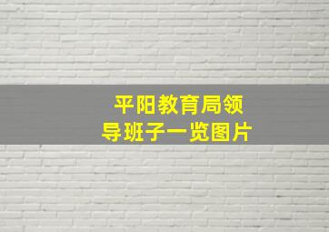 平阳教育局领导班子一览图片