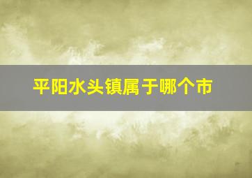 平阳水头镇属于哪个市