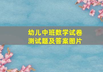 幼儿中班数学试卷测试题及答案图片