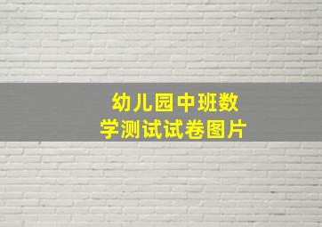 幼儿园中班数学测试试卷图片