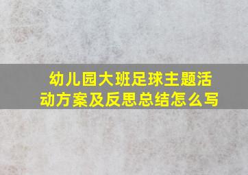 幼儿园大班足球主题活动方案及反思总结怎么写