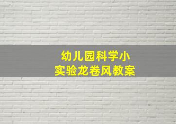 幼儿园科学小实验龙卷风教案