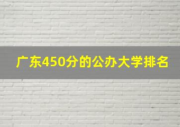 广东450分的公办大学排名