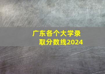 广东各个大学录取分数线2024