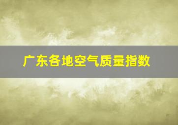 广东各地空气质量指数