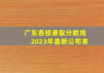 广东各校录取分数线2023年最新公布表