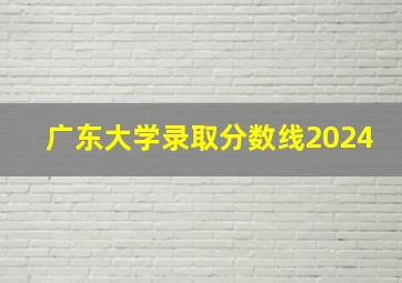 广东大学录取分数线2024