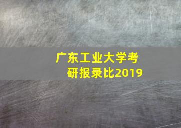 广东工业大学考研报录比2019