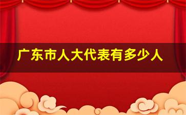 广东市人大代表有多少人