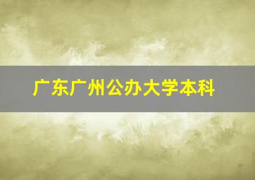 广东广州公办大学本科