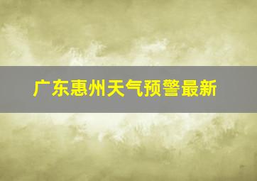 广东惠州天气预警最新