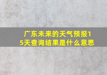 广东未来的天气预报15天查询结果是什么意思