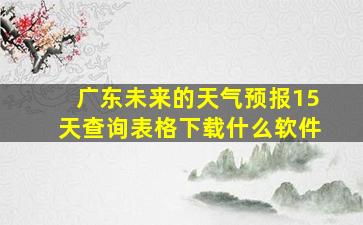 广东未来的天气预报15天查询表格下载什么软件