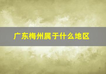 广东梅州属于什么地区