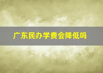 广东民办学费会降低吗