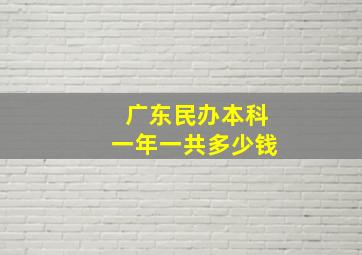 广东民办本科一年一共多少钱