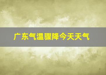 广东气温骤降今天天气