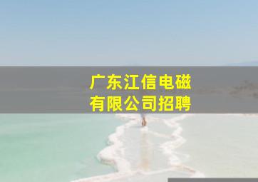 广东江信电磁有限公司招聘