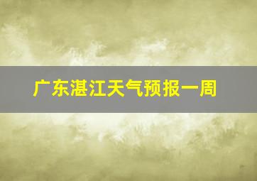 广东湛江天气预报一周