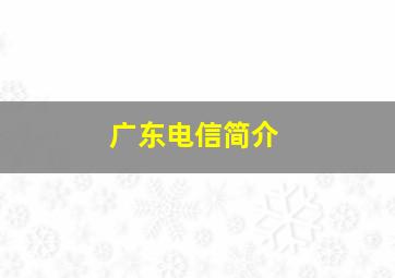 广东电信简介