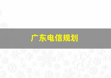 广东电信规划